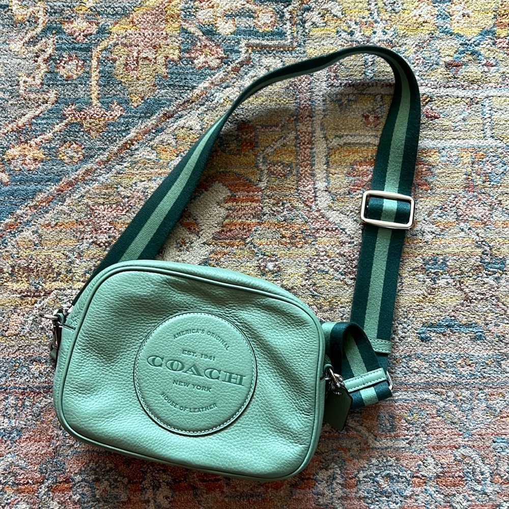 Coach Genuine Leather Side Body Bag-Teal